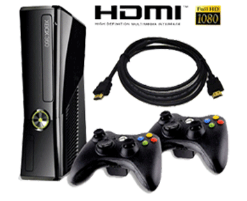 Xbox 360 Slim 250GB HDD + 2 �������� + ���� HDMI