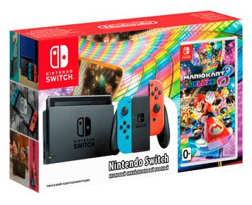 Nintendo Switch (NeonRed/NeonBlue) + Mario Kart 8 Deluxe Nintendo Switch (NeonRed/NeonBlue) + Mario Kart 8 Deluxe