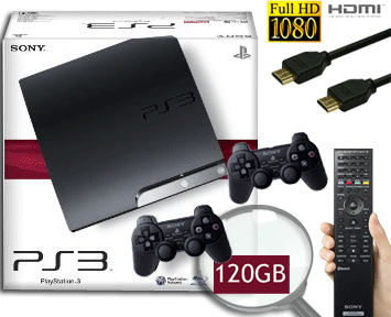 !Playstation 3 SLIM 120Gb+2�� Dualshock+HDMI+����� Bluray(PS3)