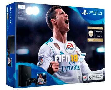 Sony PlayStation 4 1TB Slim Black (CUH-2108B) + FIFA 18 (Русская версия) + PS Plus 14 дней Sony PlayStation 4 1TB Slim Black (CUH-2108B) + FIFA 18 (Русская версия) + PS Plus 14 дней