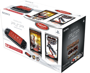 PSP 3008 SLIM&LITE Piano Black (RUS) + ���� God of War + ���� Tekken Dark Ressurection