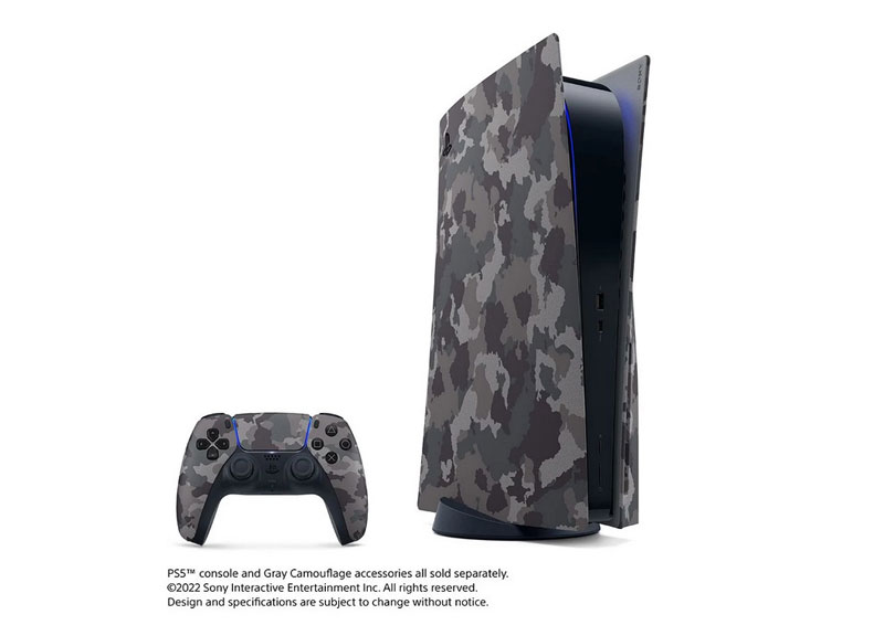 Sony PlayStation 5 Gray Camouflage Disc Console Cover  Крышки корпуса дополнительное изображение 3