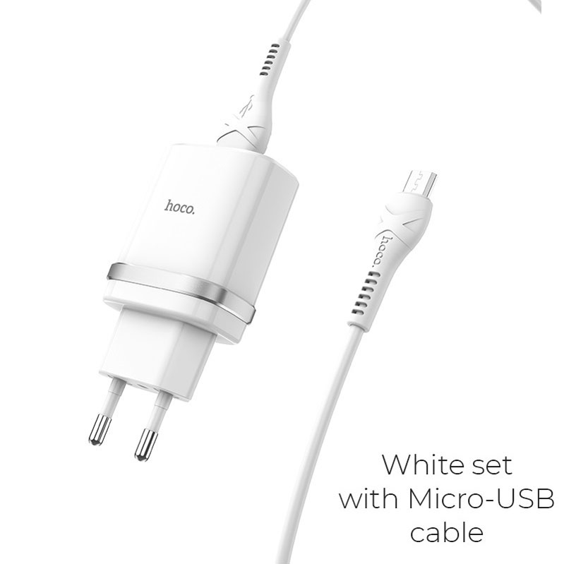 Сетевой адаптер USB Hoco C12Q с кабелем micro USB дополнительное изображение 1