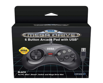 Контроллер SEGA Mega Drive Arcade Pad USB (PC/Mac,PS3, Mega Drive Mini, Nintendo Switch)