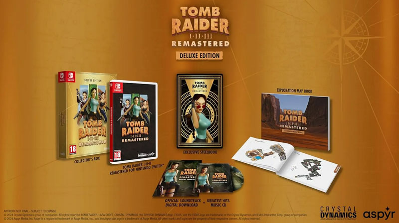 Tomb Raider I-III 1-3 Remastered Starring Lara Croft Deluxe Edition  Nintendo Switch  дополнительное изображение 1