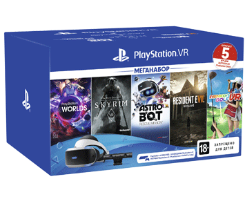 PlayStation VR (CUH-ZVR2) +Camera Eye V2 +5 игр AstroBot, Skyrim, Everybodys Golf VR, RE7