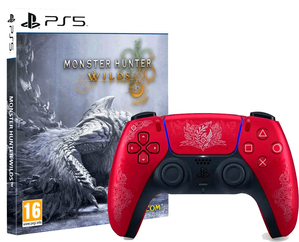 Комплект Monster Hunter Wilds Steelbook (Русская версия) + DualSense Monster Hunter Wilds (PS5)